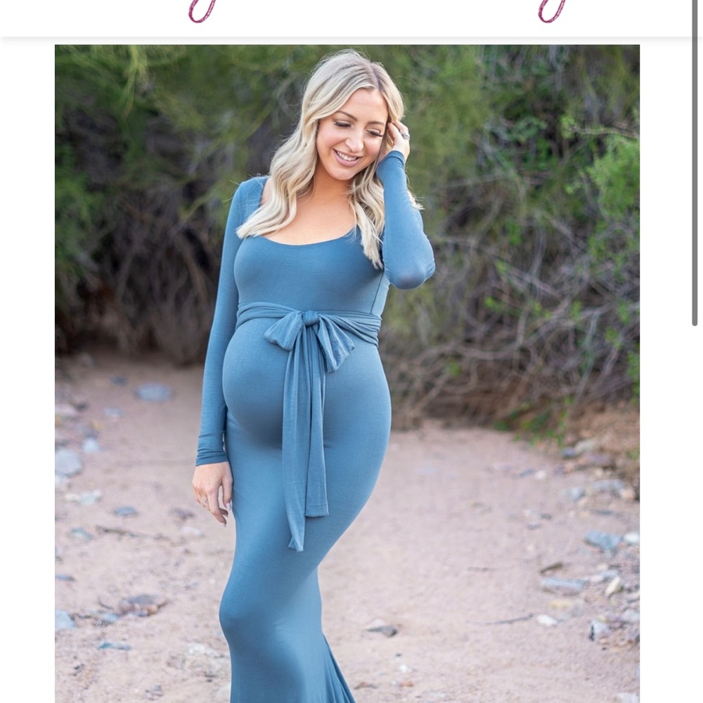 Sexy mama maternity gown olive green